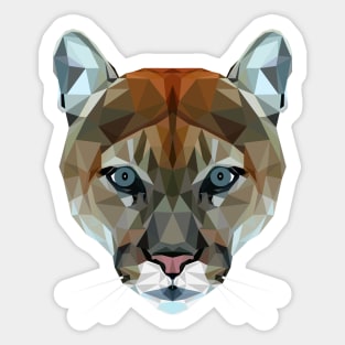 Mountain Lion Low Poly Art Sticker